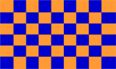 blue orange checkered